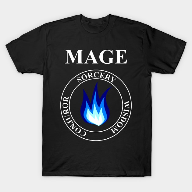 Mage Fantasy RPG Class Frost Magic T-Shirt by AgemaApparel